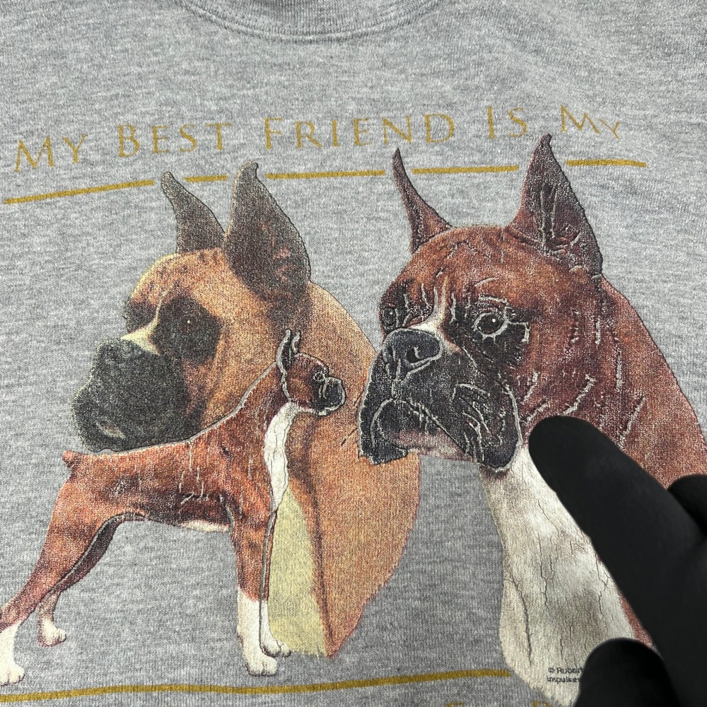 Vintage Lee Heavyweight Boxer Dog Sweatshirt Mens Large Gray Robert J May 2002 - Picture 5 of 10